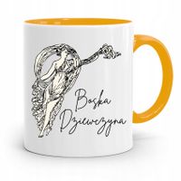 Kubek Żółty Dla Dziewczyny Boska Dziewczyna Z Nadrukiem Ze Zdjęciem