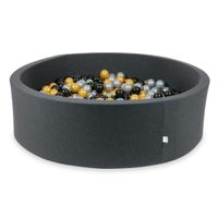 Suchy basen grafitowy 130x40 z piłeczkami 700 sztuk (srebrne, złote, czarne)