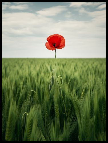 Plakat 60x80cm Samotny Mak na Polu na Arena.pl