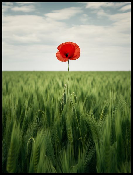 Plakat 60x80cm Samotny Mak na Polu zdjęcie 2