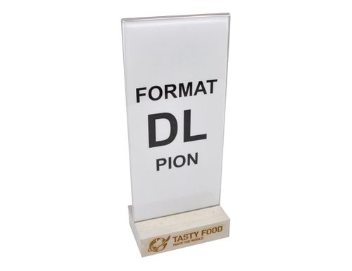 stojak na menu ulotkę plexi + drewniana podstawka z grawerem DL 10 szt na Arena.pl