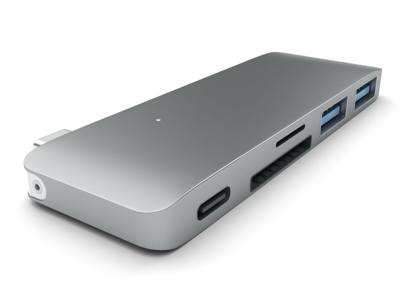 Hub USB Satechi Passthrough Hub (USB-C, 2x USB-A, micro/SD) (space gray) zdjęcie 1