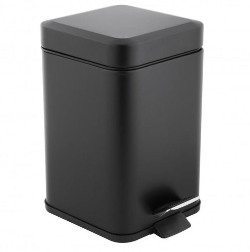 Zestaw łazienkowy stojak z uchwytem  na papier kosz na śmieci 3L czarny mat na Arena.pl