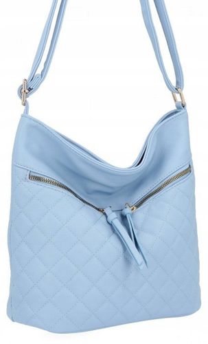 Herisson torebka worek zamek skóra ekologiczna pikowana błękitny 1052L2091 na Arena.pl