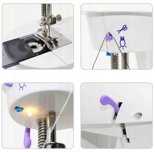 Mini maszyna do szycia dla dzieci nić igła akcesoria + stolik pedał na Arena.pl