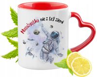 Kubek Czerwony Z Uszkiem W Kształcie Serca Dla Masażystki Na Prezent