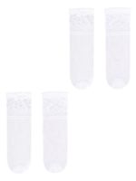Skarpety dziewczęce cienkie ażurowe z cekinami i kokardką 2PAK 35-38 YOCLUB