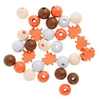 drewniane koraliki jesienne 16 mm 30 szt