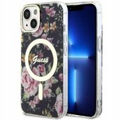 2 x Etui Guess Flower MagSafe na iPhone 14 - czarne