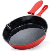 Patelnia Żeliwna Emaliowana do Smażenia Duszenia na Grill Ognisko 25 cm