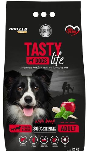 BIOFEED Tasty Dogs Life BEEF Wołowina dla Psów Średnich i Dużych Ras 12kg na Arena.pl