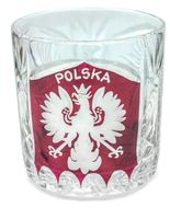 Kryształowa szklanka z grawerem „Orzeł Polski” – luksusowe rękodzieło