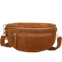 VERA PELLE nerka zamszowa saszetka biodrówka V677 camel