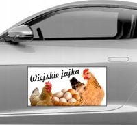 Magnes na samochód reklama magnetyczna 60x30 cm WIEJSKIE JAJKA