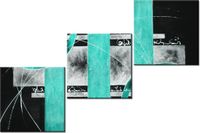 60 90CM OBRAZ 3 ELEM TURKUSOWA ABSTRAKCJA ŚCIENNY DRUK PŁÓTNO