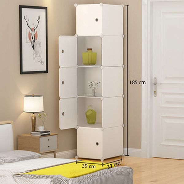 GARDEROBA UBRANIOWA SZAFA MODUŁOWA 5 PÓŁEK REGAŁ SZAFKA SŁUPEK BIAŁA zdjęcie 13