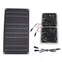 WENTYLATOR 12V + PANEL SOLARNY SŁONECZNY 100W USB