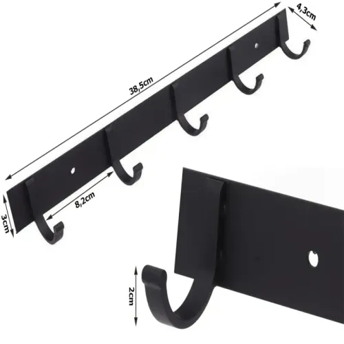 Wieszak 5 haczyków ścienny na ubrania do przedpokoju lub łazienki na Arena.pl