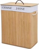 KOSZ BAMBUSOWY NA PRANIE DWUKOMOROWY POJEMNIK 100L