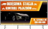 BANER REKLAMOWY 130x80cm projekt w cenie różne wzory KONTROLA POJAZDÓW