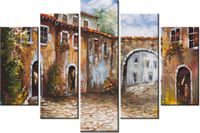 100CM 150CM OBRAZ 5 ELEM UROKLIWA ULICZKA ŚCIENNY