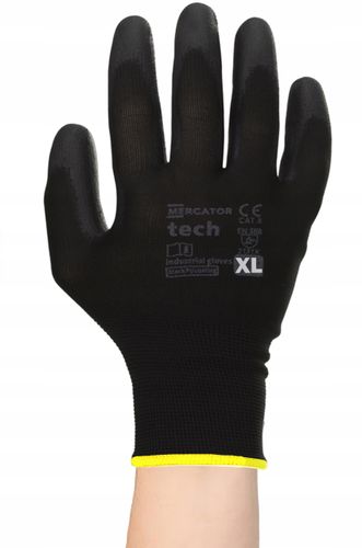 Rękawice Robocze MERCATOR Tech Black+Black PU - XL - 1 Para na Arena.pl