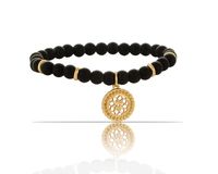 bransoletka z onyksów z rozetką (b23/kor/193au)