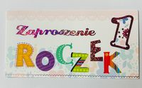zaproszenia na roczek 10szt. + koperta