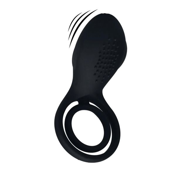 Vibrating Cock And Ball Ring With Winged Stimulator - Black zdjęcie 1