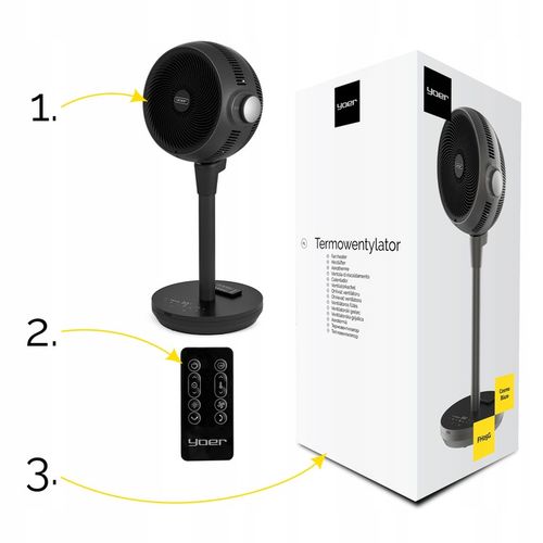 Termowentylator Farelka Cichy 38dB Yoer 1800W +Oscylacja 3D na Arena.pl