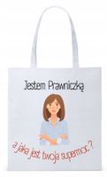 Dla Prawnika Adwokata Torba Eco Biała Shopper Z Nadrukiem Ze Zdjęciem