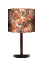 Lampa stołowa - nocna drewniana duża - Velluto Barocco (pomarańczowa)