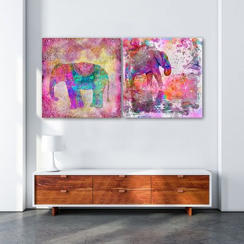 Obraz na płótnie – Canvas, Słoń, abstrakcja 60x60 na Arena.pl