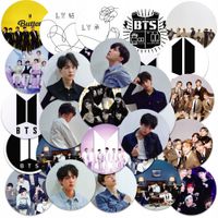 NAKLEJKI NA ZESZYT NALEPKA Z POSTACIAMI KÓŁKO KPOP BTS WZORY 23EL