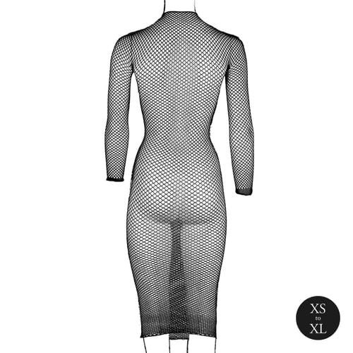 long dress with fishnet structure and turtle neck. na Arena.pl