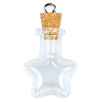 BUTELECZKA szklana mini zawieszka gwiazdka 21x25mm z oczkiem 1szt.
