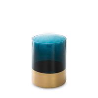 Świecznik dekoracyjny LILI 15x20 turkusowy + złoty