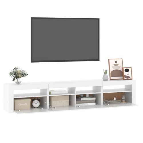 Szafka pod TV z oświetleniem LED, biała, 210x35x40 cm na Arena.pl