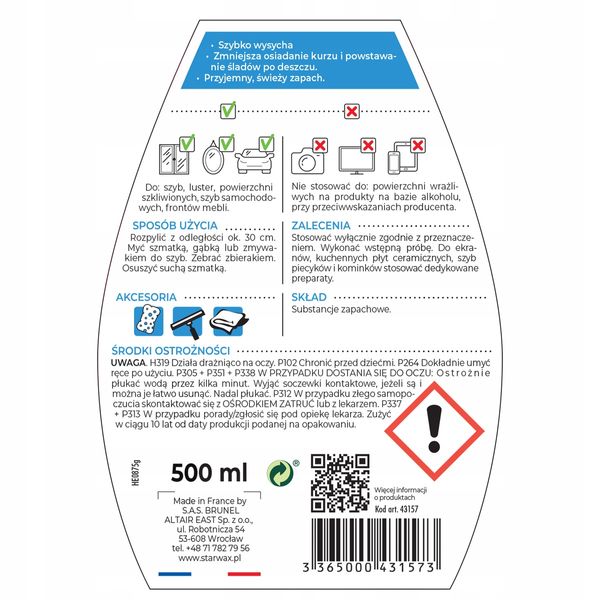 CZYSTE SZYBY 500ML STARWAX 43157 zdjęcie 3