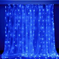 Kurtyna Świetlna 3x2,4m Lampki LED na okno Girlanda NIEBIESKA 230V