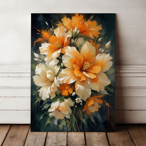 Obraz na płótnie abstrakcja kwiaty 50x70 cm na Arena.pl