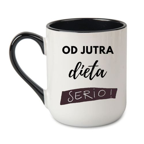 KUBEK "OD JUTRA DIETA" Wzór - Elegant Coffee Czarny 330 ml na Arena.pl