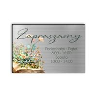 Tabliczka dibond 20x15 godziny otwarcia twoja nazwa kwiaciarnia księgarnia