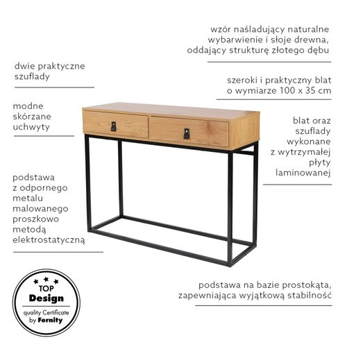 Konsola Abbott dąb/czarna na Arena.pl