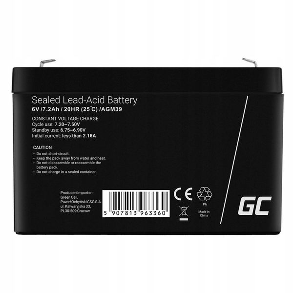 Akumulator AGM 6V 7.2Ah do Autka Pojazdów Samochodzików Zabawek Echosond zdjęcie 9