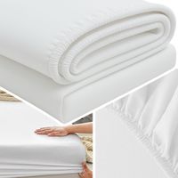 PRZEŚCIERADŁO Z GUMKĄ 200x220 NA MATERAC MIĘKKIE GŁADKIE Z BAWEŁNĄ  BIAŁE