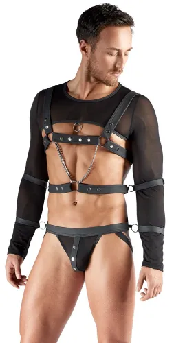 svenjoyment bondage zestaw powernet xl - top, uprząż, jockstrap, 4 mankiety na Arena.pl