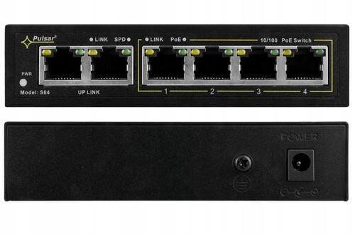 Switch PoE Pulsar S64 - 6 portów, 4xPoE, 2xUplink na Arena.pl
