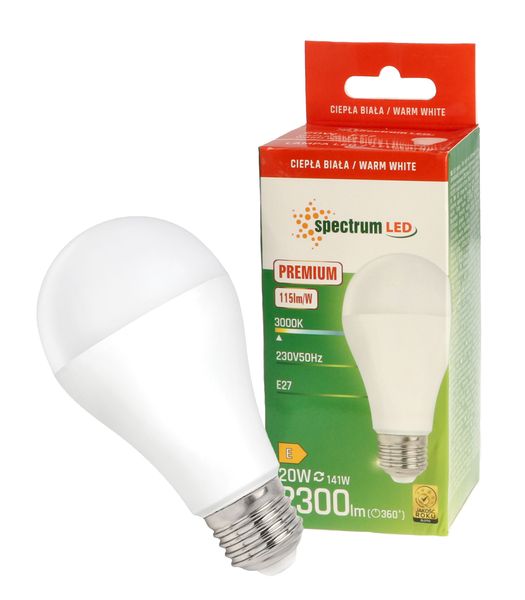 Żarówka LED GLS E27 20W WW PREMIUM Spectrum zdjęcie 1