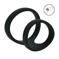 levelz podwojny pierścień silikonowy 2-loop czarny - elastyczny